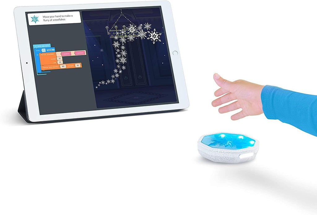 Kano Disney Frozen 2 coding kit box and motion sensor components with app interface displayed. — view 5