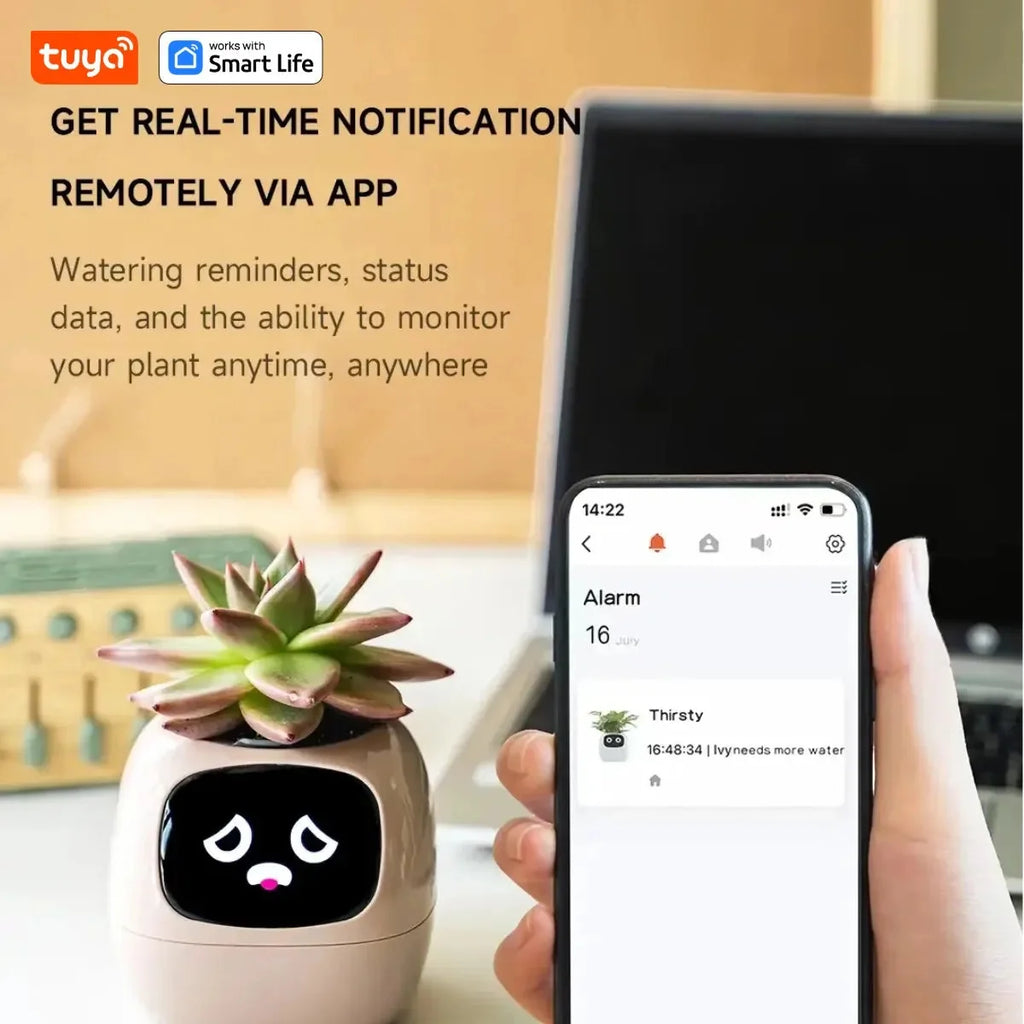 Tuya Ivy Smart Planter,Endless Fun Over 49 Rich Expressions,7 smart sensors,AI Chips Make Raising Plants Easy and Fun-2