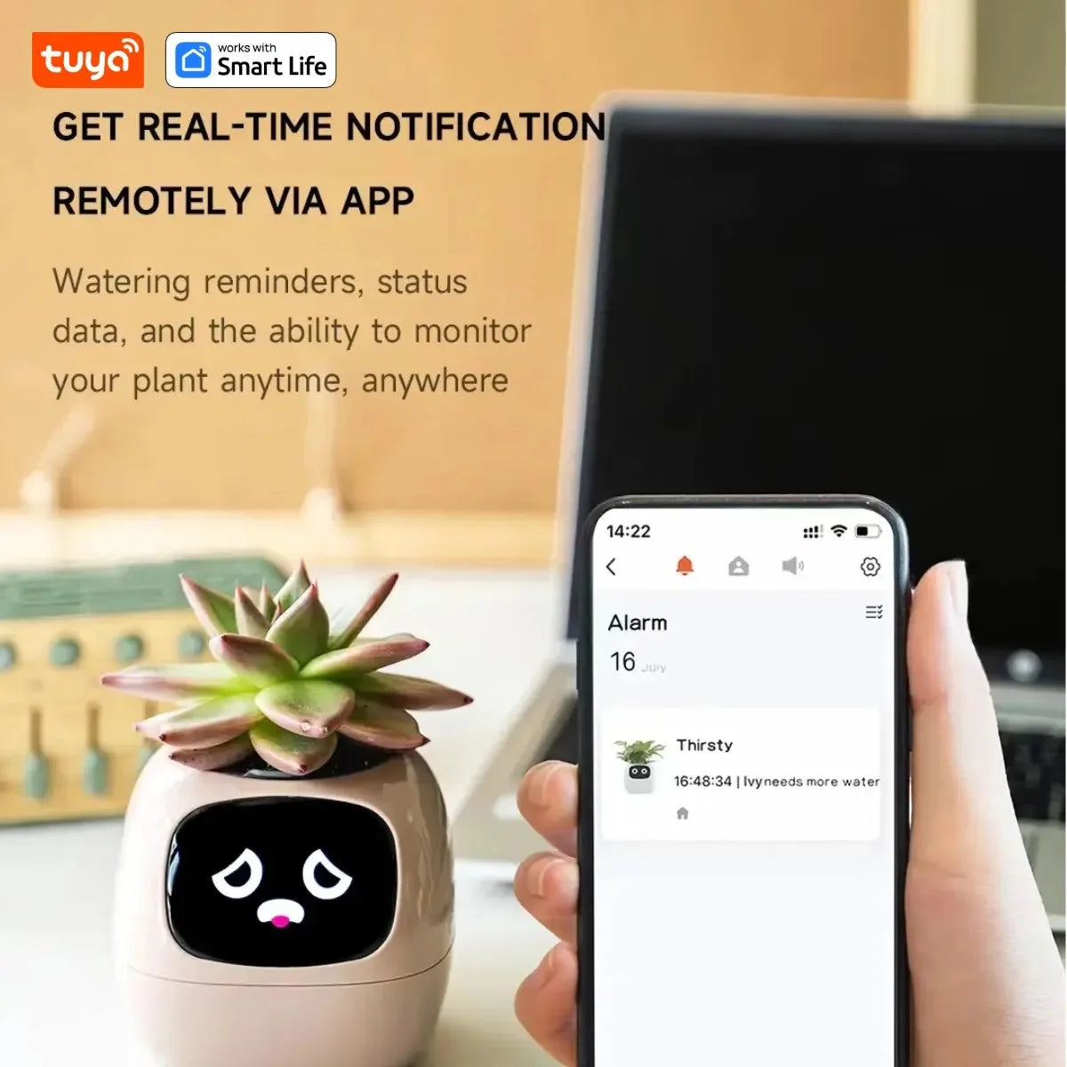 Tuya Ivy Smart Planter,Endless Fun Over 49 Rich Expressions,7 smart sensors,AI Chips Make Raising Plants Easy and Fun-2