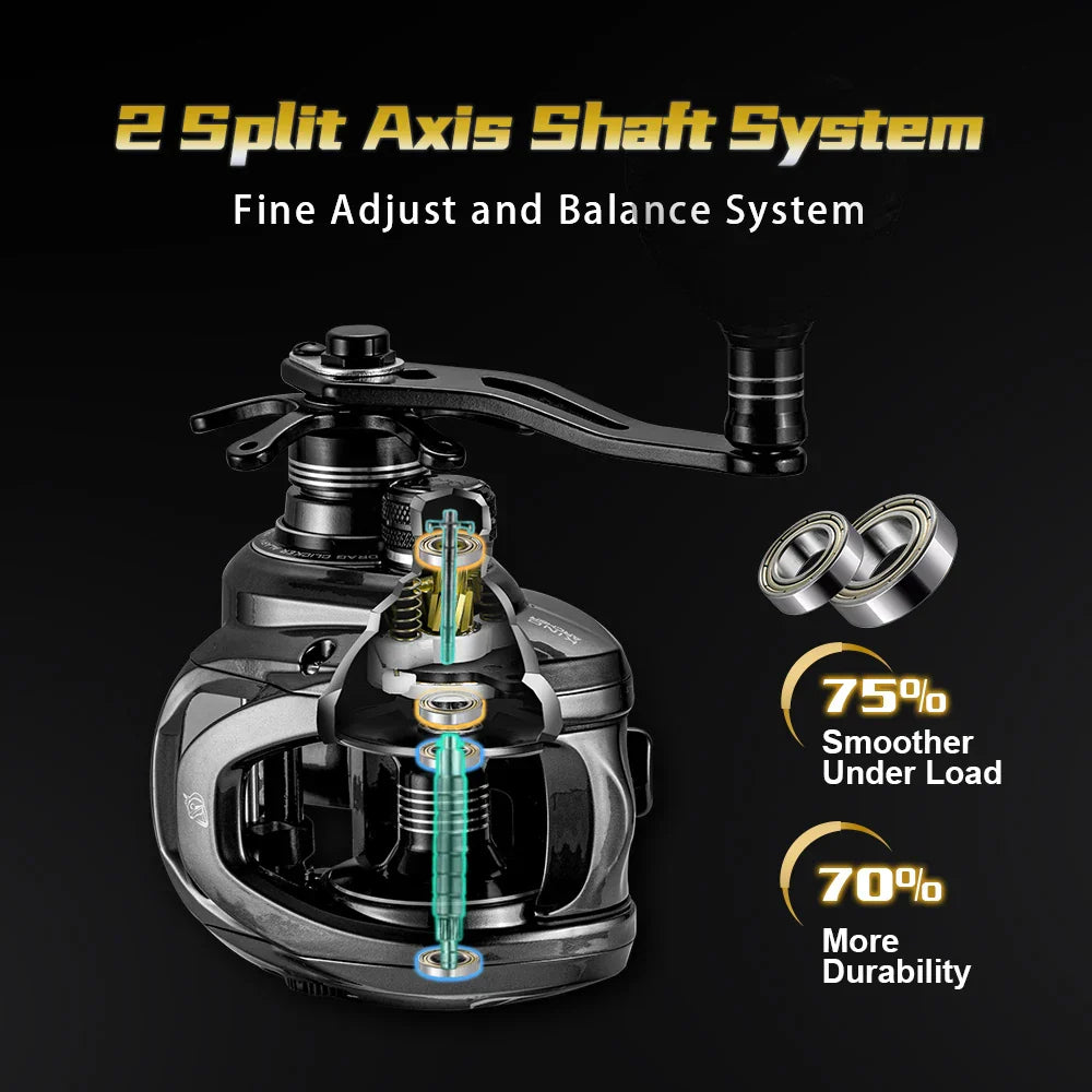 Right-handed black sea fishing reel with deep spool and ergonomic power handle. — view 3