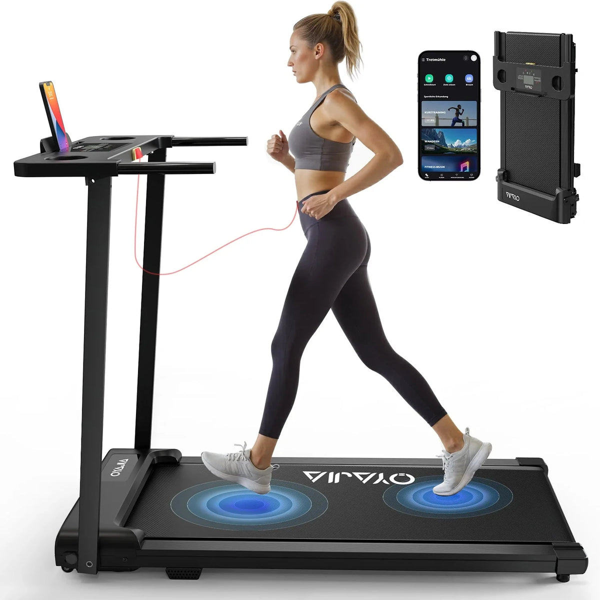 Treadmill Walking Pad for Home 3in1 Folding Under Desk Treadmill 2.5HP Smart Walking Treadmill with APP & LED Display-0