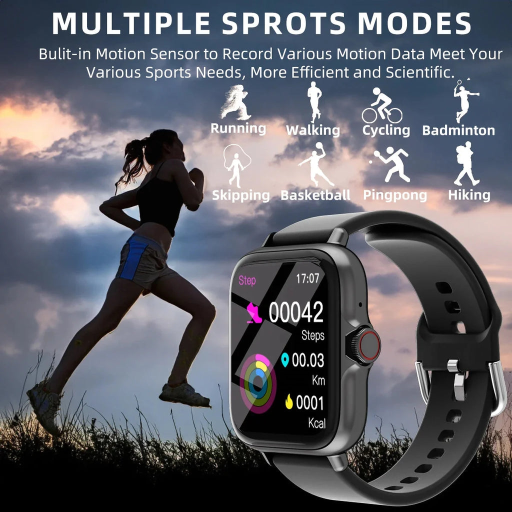 1.83'' Waterproof Smart Watch with Message Answer Call Sleep Monitoring Sports Pedometer Information Alerts For iPhone Android-2