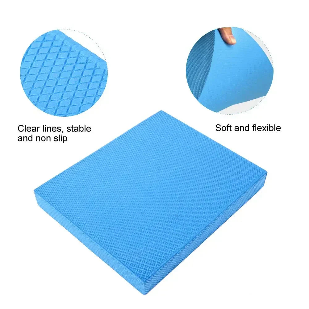 Blue high-density TPE foam balance pad for yoga, core training, and physical therapy. — view 3