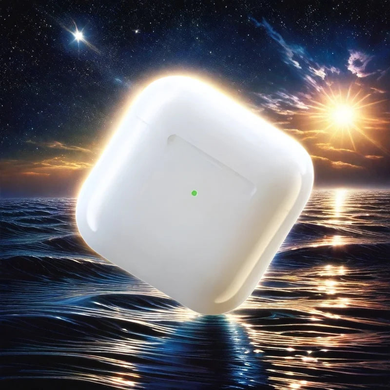 Wireless mini sports earbuds and compact charging case displaying modern touch control design — view 2