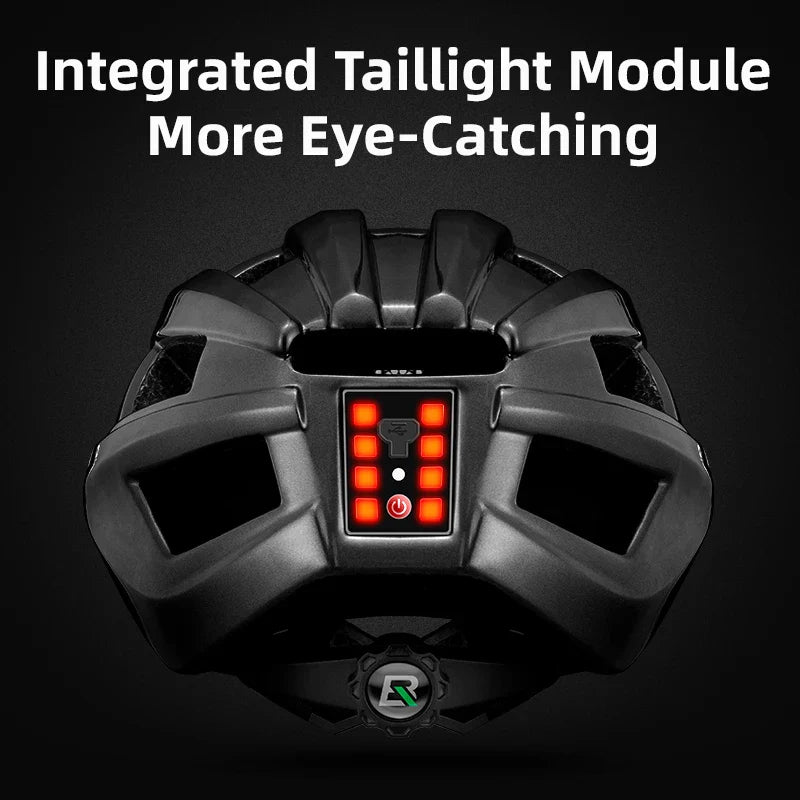Titanium bicycle helmet with integrated USB rechargeable rear taillight and adjustable straps — view 4