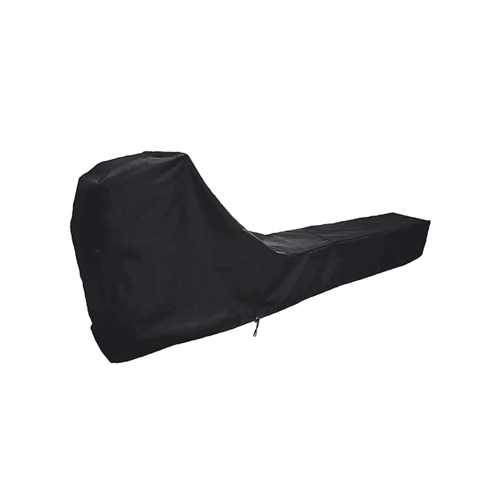 Black universal rowing machine cover with drawstring closure securely fitted over an indoor fitness rower — view 5