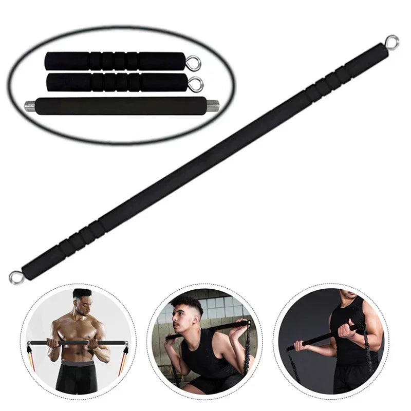 NNEOBA portable pilates bar kit with resistance bands and cushioned handles for home workouts. — view 2