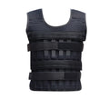 Black adjustable weighted vest made of breathable Oxford fabric for fitness and strength training