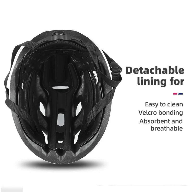 Red bicycle helmet with lightweight aerodynamic vents for racing and mountain biking — view 3