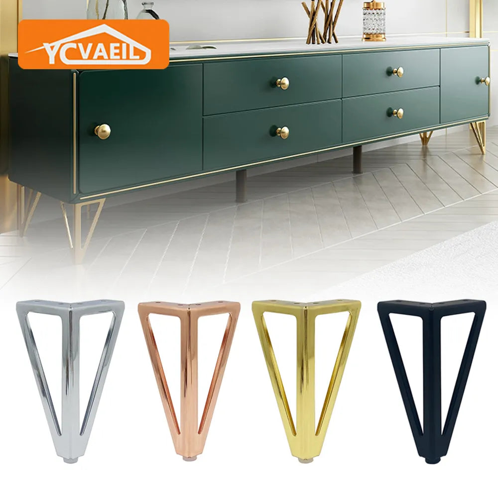 Set of four 15cm thickened iron metal replacement legs for sofas and cabinets — view 2