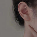 Trendy Mini Rhinestones Stud Earrings for Women Girls Daily Jewelry Cute Round Geometry Small Earrings Accessories-5
