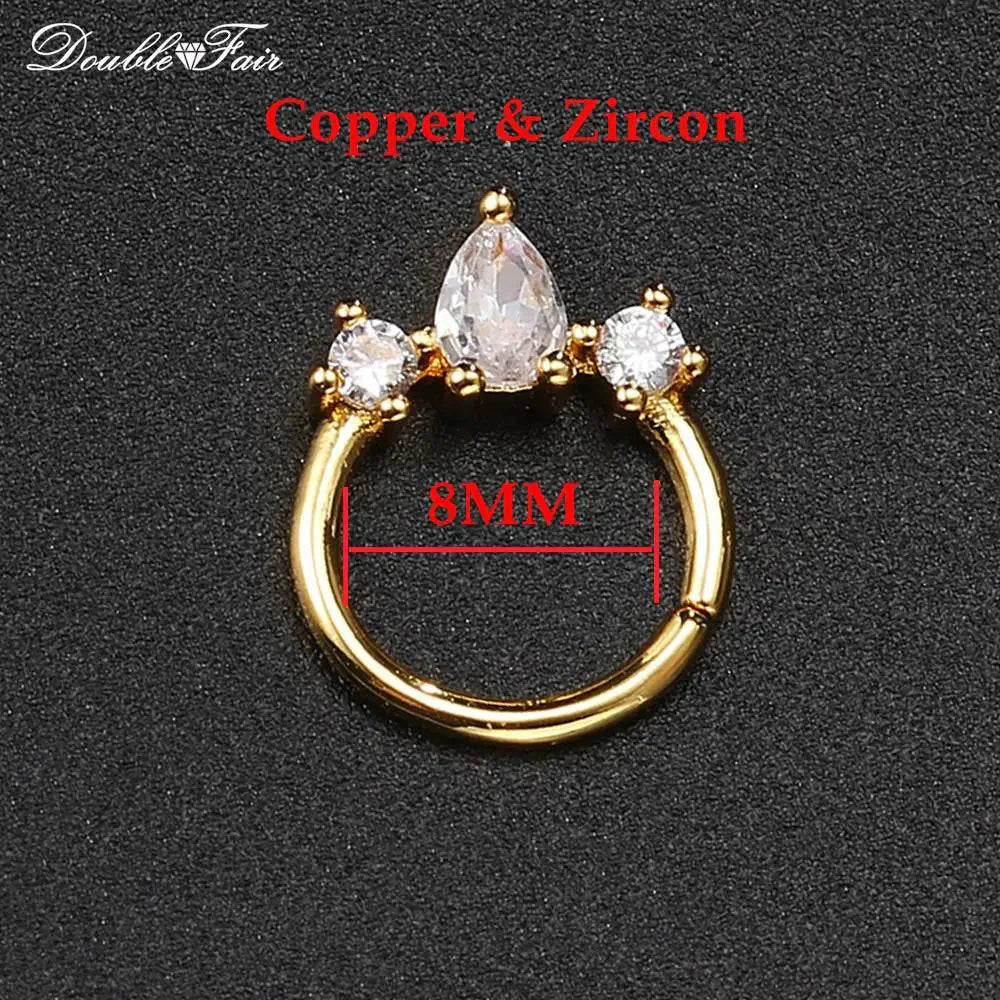 Dainty Y2K silver clicker earring with attached drop chain for helix and cartilage piercings — view 3