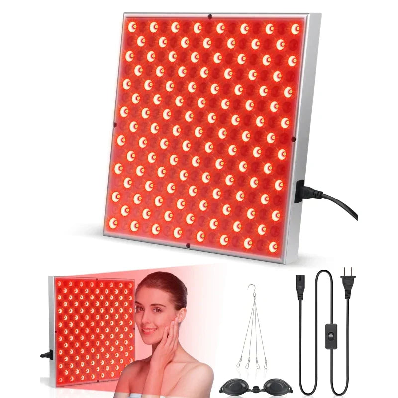 LED red light therapy panel lamp with 225 precision lights for facial anti-aging and pain relief