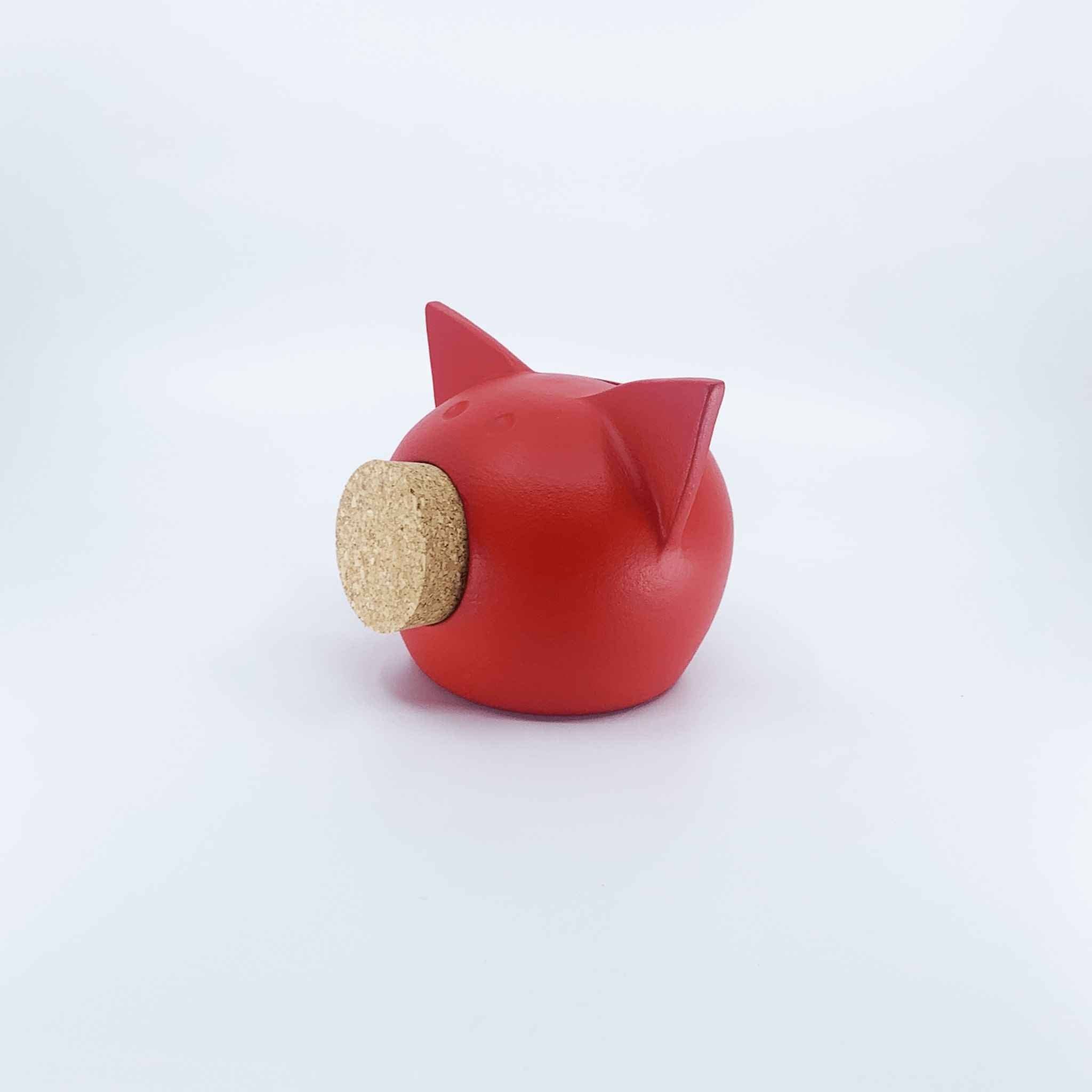 Matte black ceramic blackboard piggy bank featuring a natural cork snout for tracking savings goals. — view 5