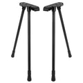 Black adjustable metal folding camping table legs with mounting brackets for outdoor DIY furniture.