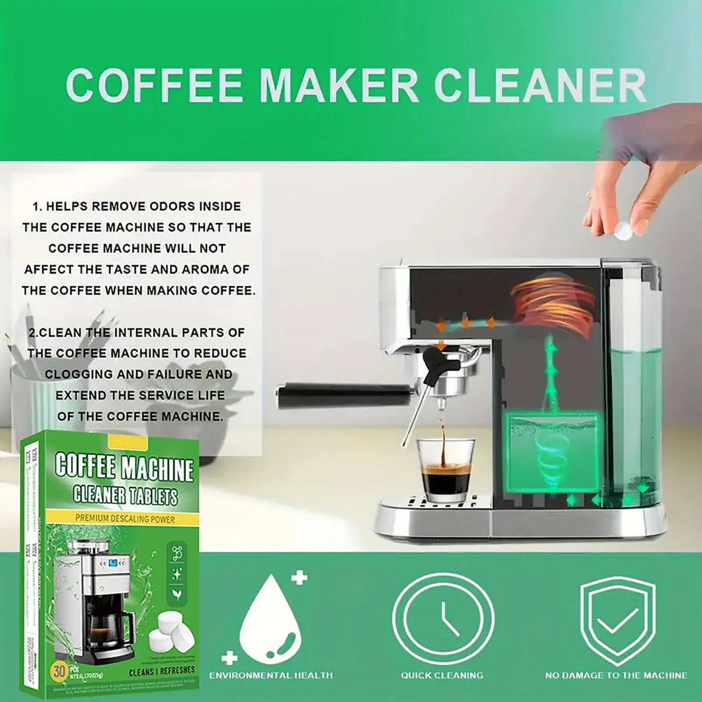 Coffee machine cleaning tablets and descaling agents in individually wrapped packaging for espresso maker maintenance — view 5