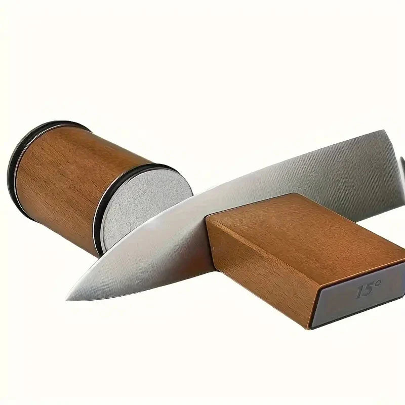 Brown Woodle rolling knife sharpener kit with diamond abrasive and aluminum alloy body. — view 3
