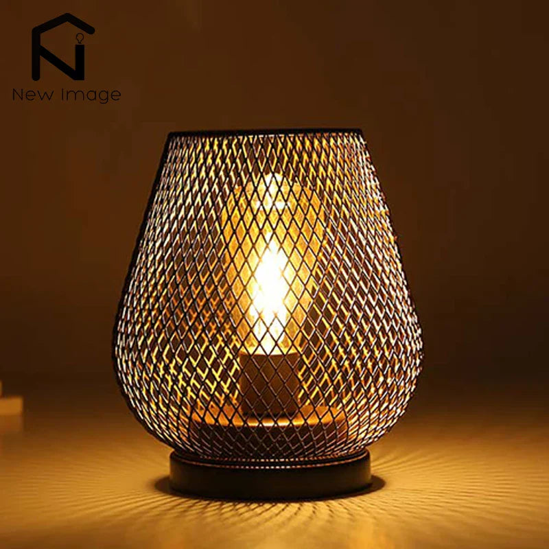 Nordic metal candle holder in cordless design, elegant centerpiece for living room and wedding decor — view 2