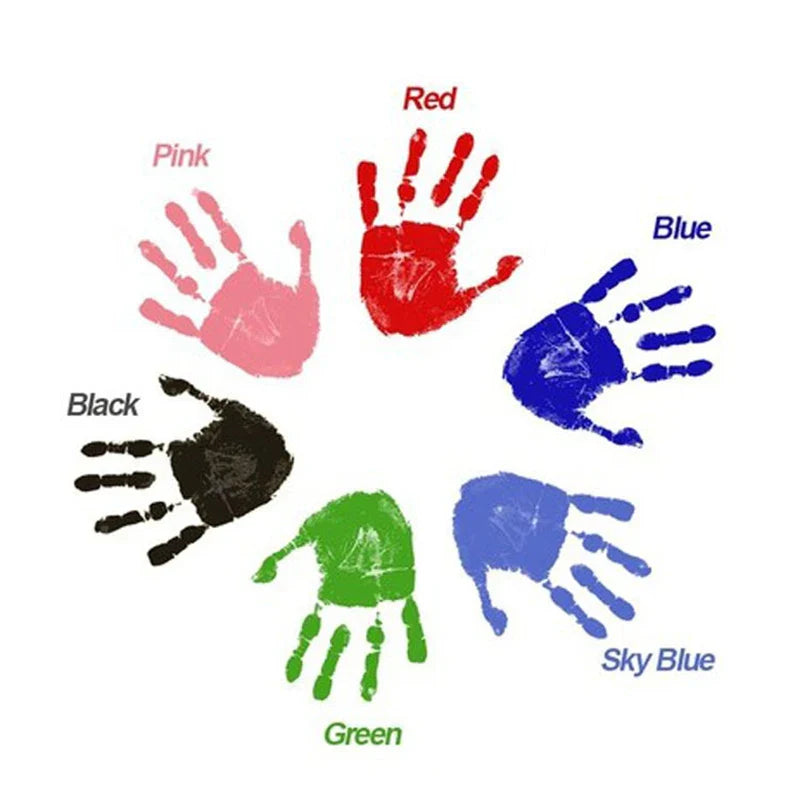 Mess-free baby handprint and footprint inkless transfer kit with two white display cards — view 3