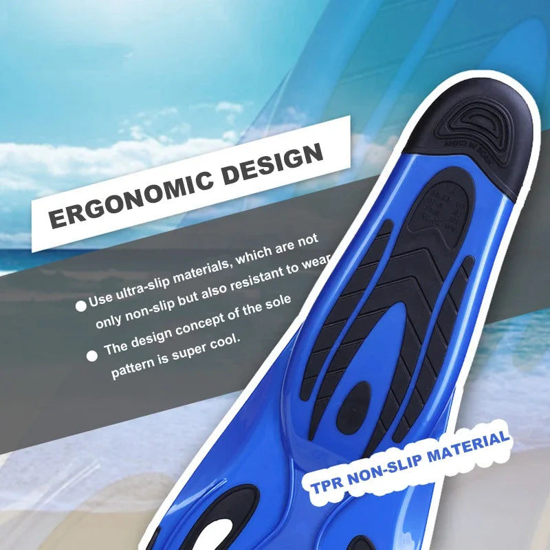 Pair of NNEOBA non-slip swimming and diving fins made from durable TPR and PP material — view 3