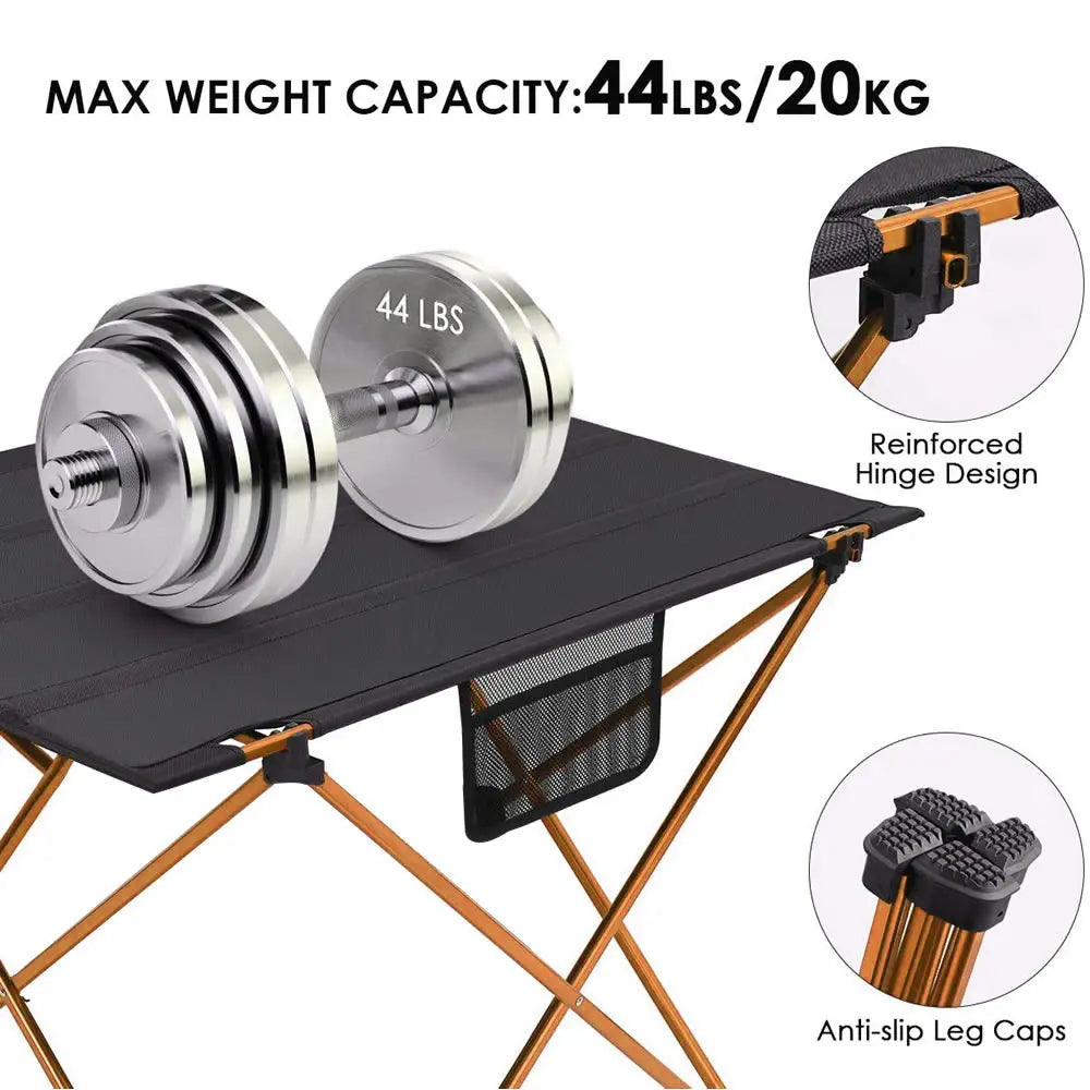 Lightweight folding camping table made of silver aluminum alloy for outdoor picnics and travel — view 5