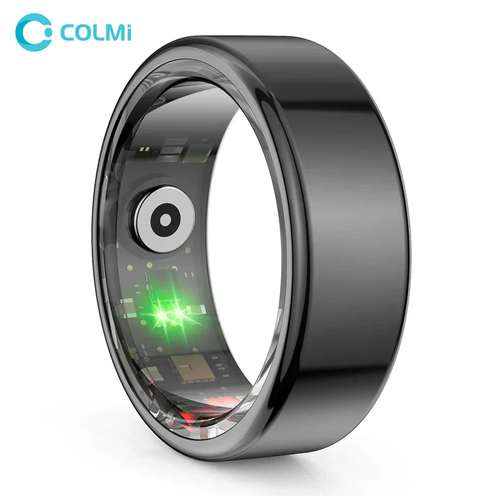 NNEOBA titanium steel smart ring for health monitoring and fitness tracking in silver finish
