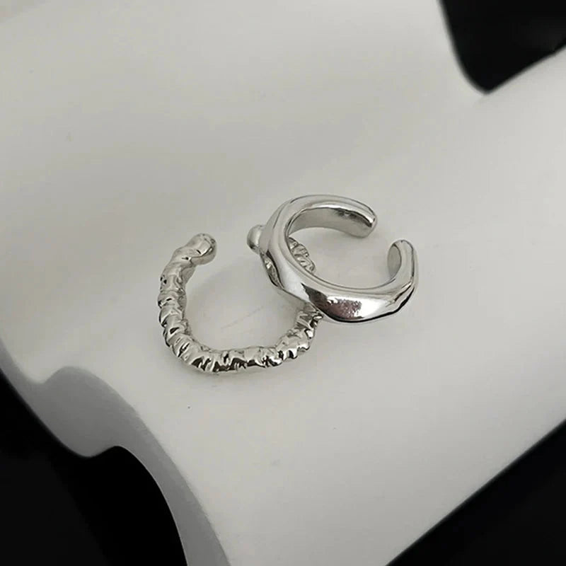 Irregular geometric metal ear cuff non piercing fake cartilage punk style earring for women — view 3