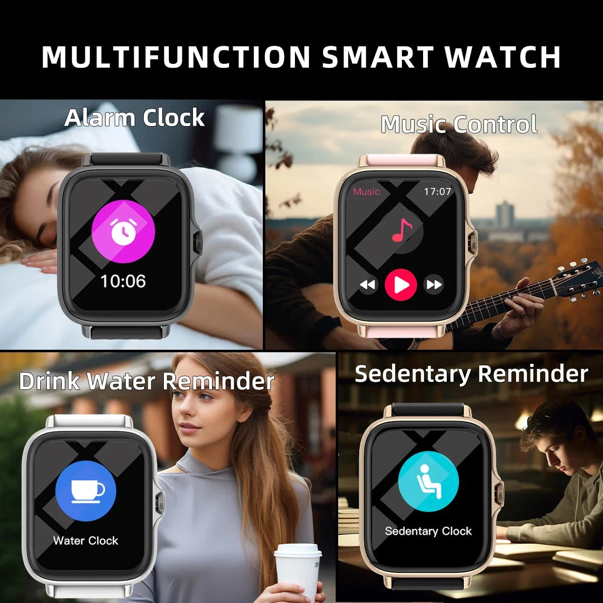 1.83'' Waterproof Smart Watch with Message Answer Call Sleep Monitoring Sports Pedometer Information Alerts For iPhone Android-4