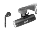 Black XL1200 rechargeable bike headlight with aluminum alloy body and handlebar mounting bracket