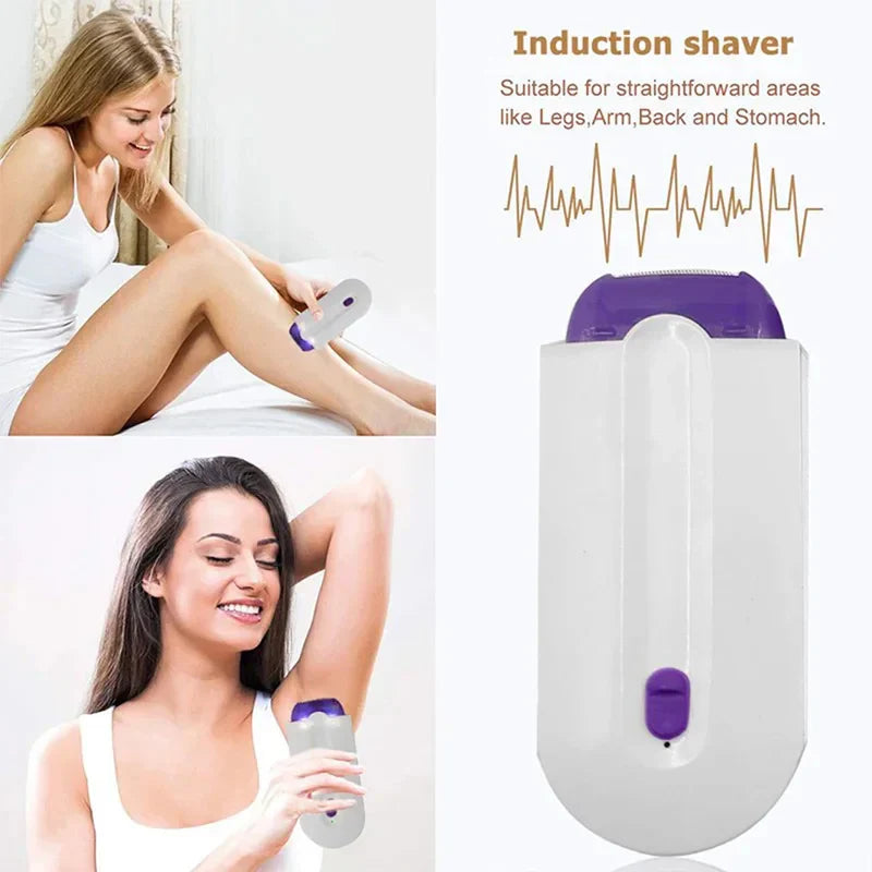 Painless laser touch epilator kit in white with interchangeable trimming nozzles for women — view 4