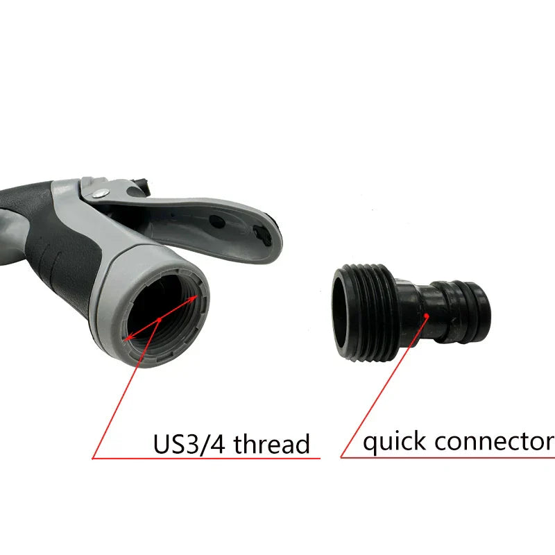 Silver high-pressure spray water gun nozzle with ergonomic handle for car washing and garden irrigation — view 5