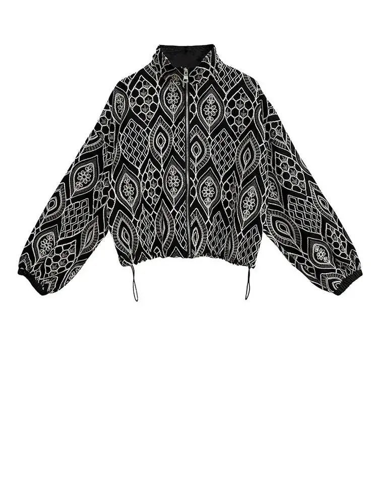 Audacious Embroidered Stand Collar Two-Piece Set-5
