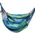 Hanging rope hammock chair swing for outdoor camping and garden patio with comfortable matching pillow