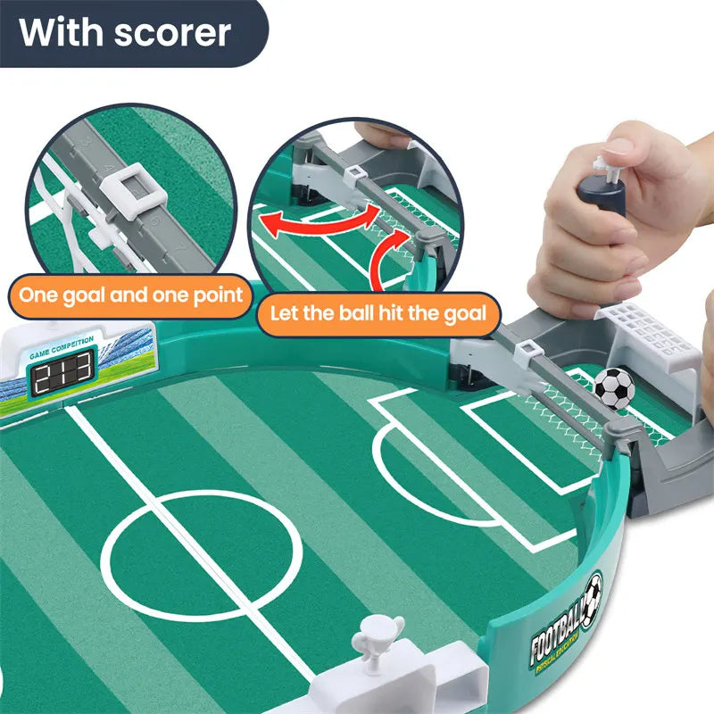 Tabletop soccer board game in a compact portable design with player rods for family entertainment — view 4