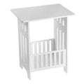 Nordic modern mini bedside table in white PVC board with compact storage shelves for bedrooms
