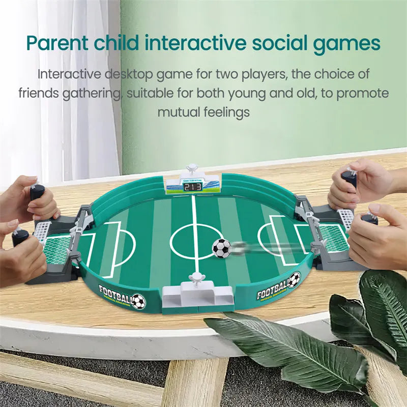 Tabletop soccer board game in a compact portable design with player rods for family entertainment — view 5