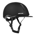 Black vintage style urban cycling helmet with removable sun brim and bug net