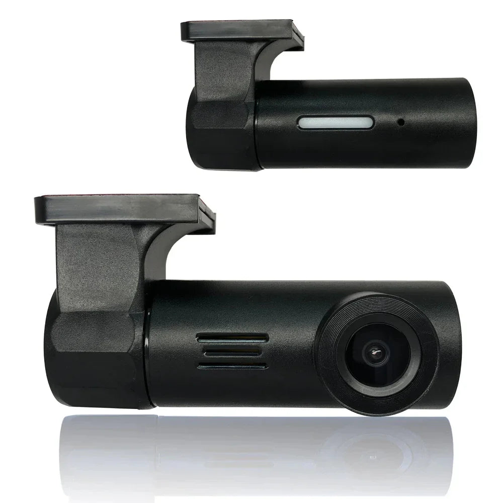 Black 1080P HD smart WiFi dash cam car DVR with wide angle lens — view 3