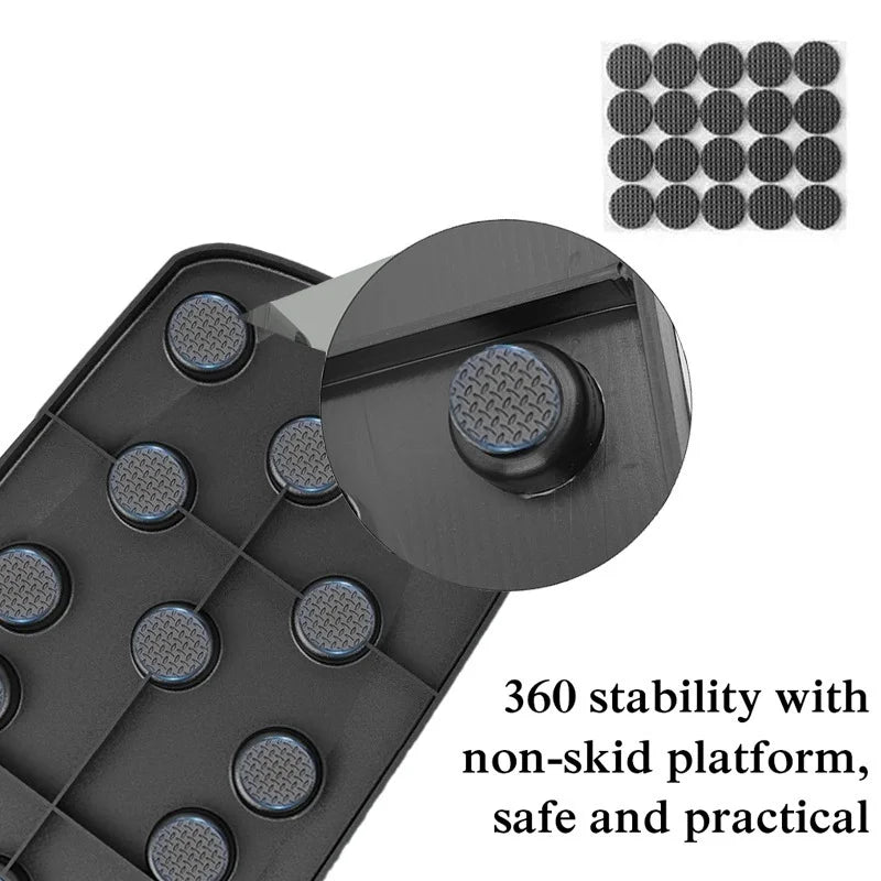 Foldable color-coded push-up board set with black padded non-slip handles for home workouts — view 4