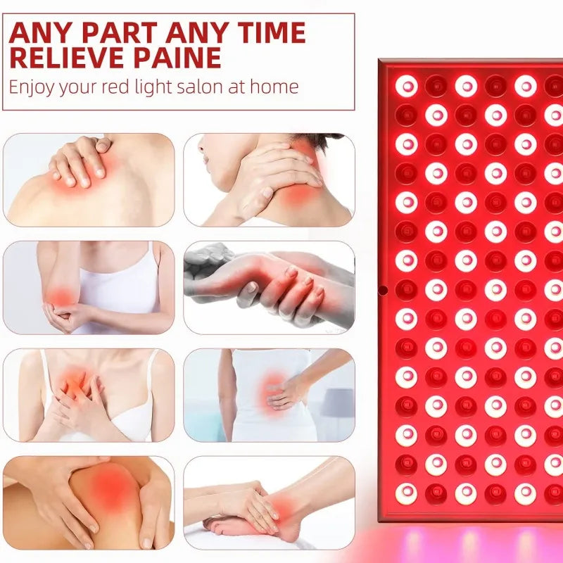 LED red light therapy panel lamp with 225 precision lights for facial anti-aging and pain relief — view 3