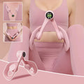 Pink pelvic floor and thigh exerciser with digital counter and ergonomic anti-slip pads for home workouts