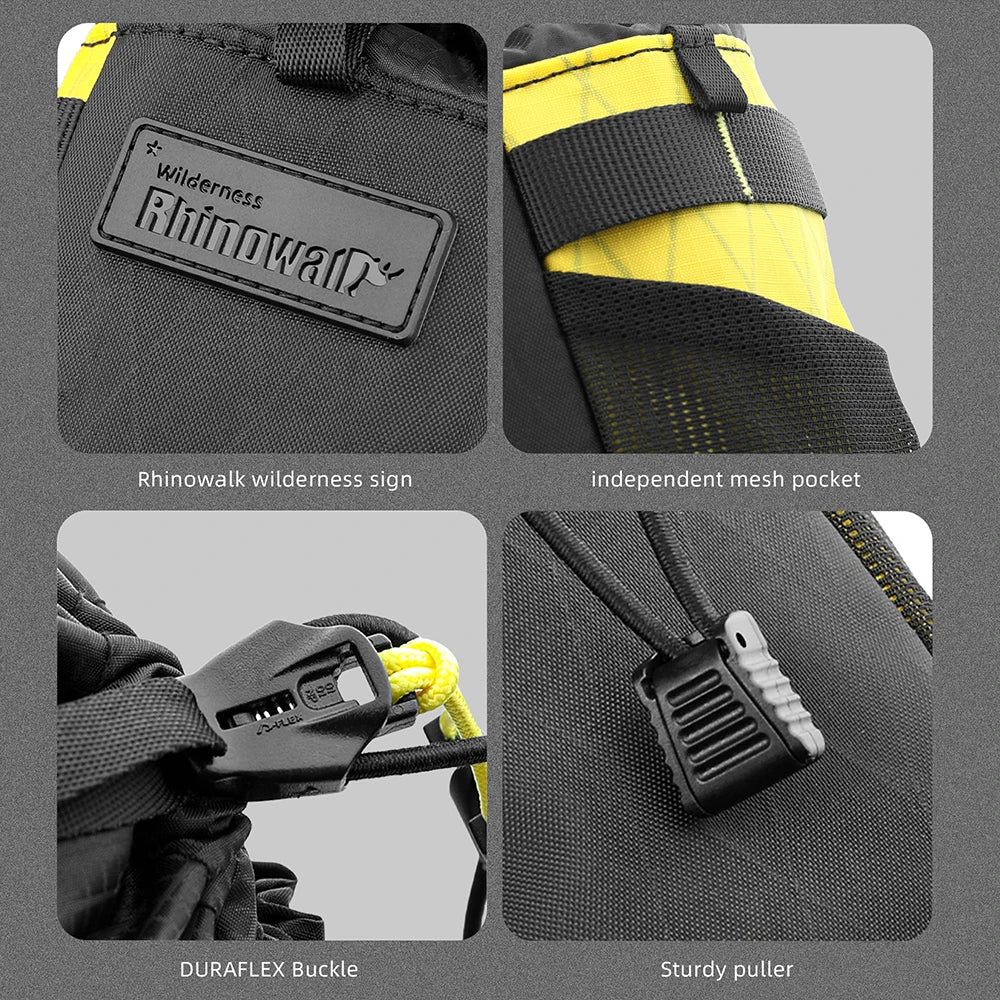 Insulated handlebar tool bag in bright yellow durable nylon, mounted on a road bicycle — view 5
