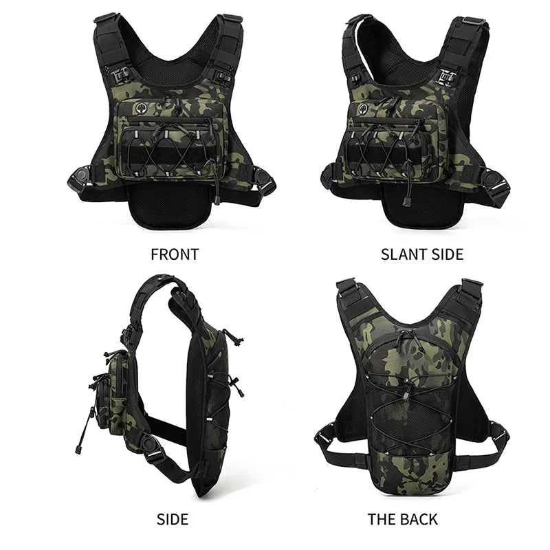 NNEOBA lightweight running chest pack hydration vest with adjustable straps and multiple storage pockets — view 5