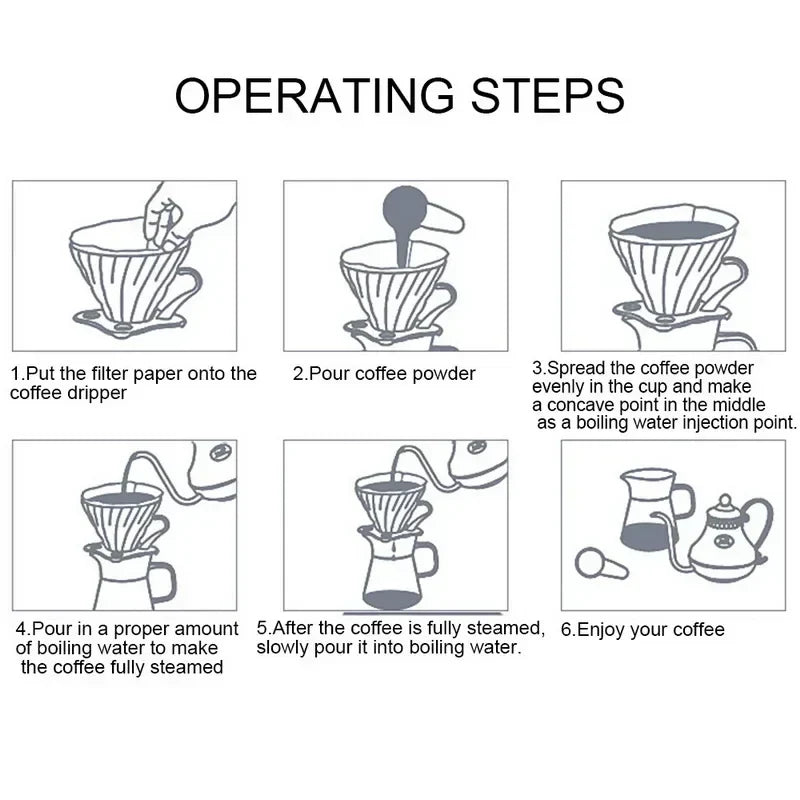 Ceramic pour over dripper with detachable stand and spiral ribs for manual coffee brewing — view 3