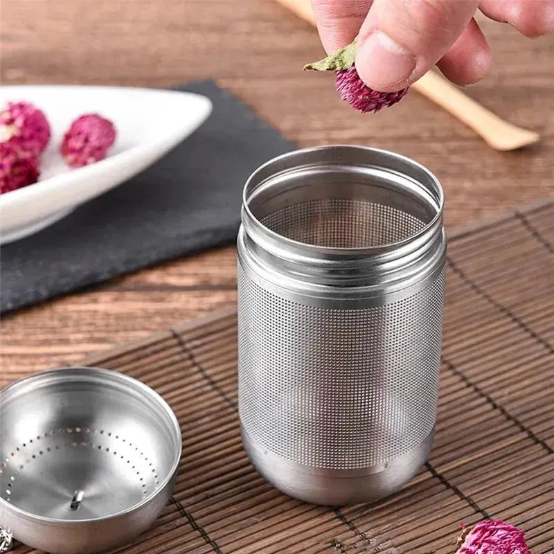 Stainless steel fine mesh tea infuser strainer for brewing loose leaf herbal blends — view 4