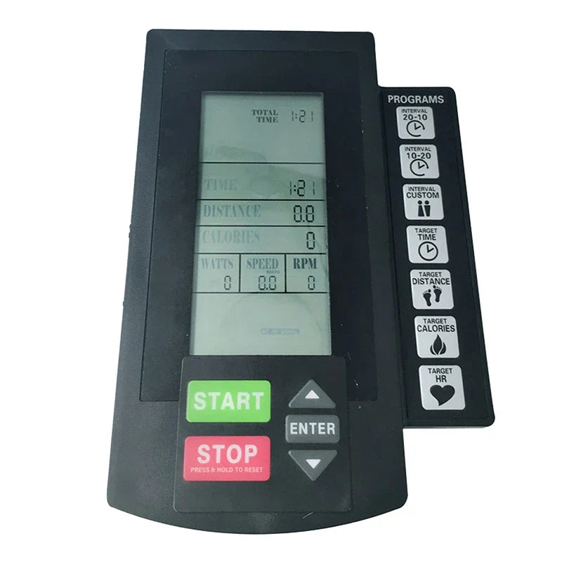Black NNEOBA Bluetooth rowing machine counter with LCD display and multi-function tracking interface