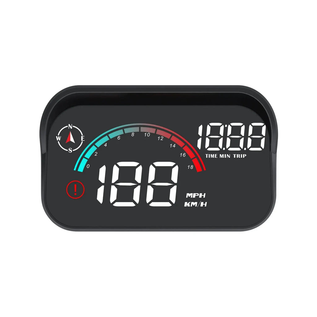 M22 GPS head-up display projecting digital speedometer onto car windshield in black