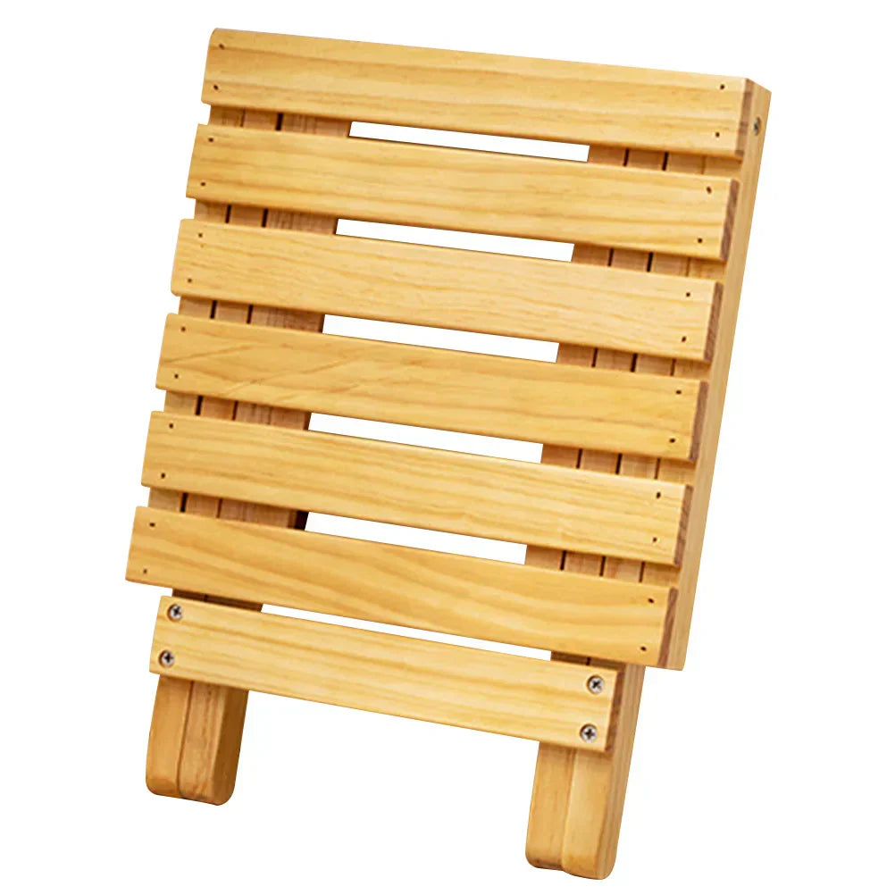 Light yellow collapsible wooden folding table and flower pot rack for outdoor picnics and plants — view 5