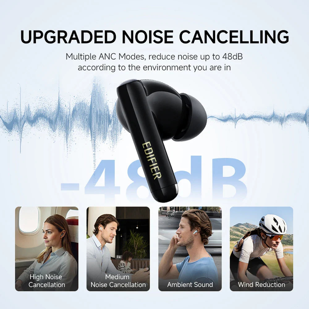 NNEOBA noise cancelling TWS Bluetooth earbuds with compact charging case and antibacterial ear tips — view 2