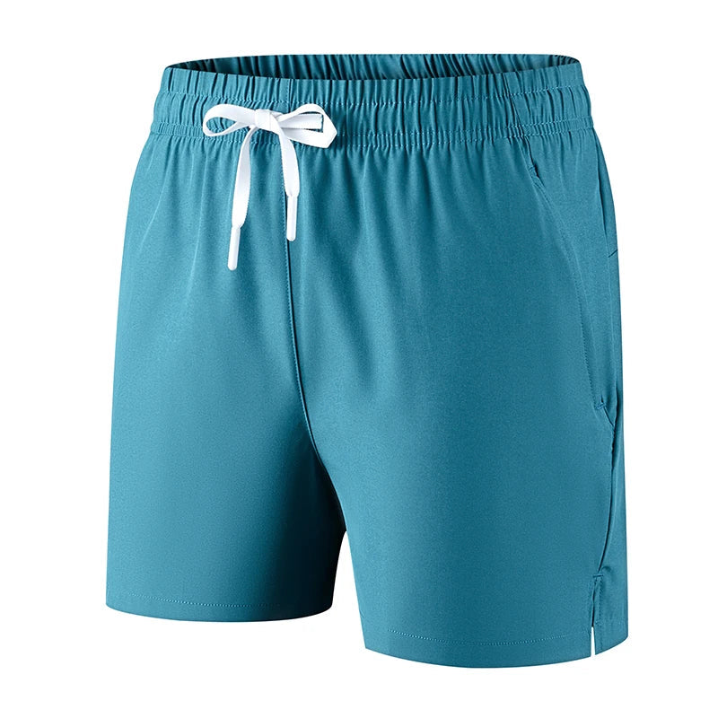 Men's solid quick-dry running shorts in premium breathable polyester material for summer sports